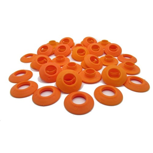 Orange plastic snap eyelets - plastic,