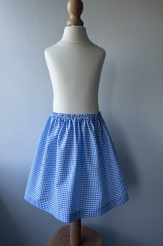 Pale blue gingham school skirt - pale,