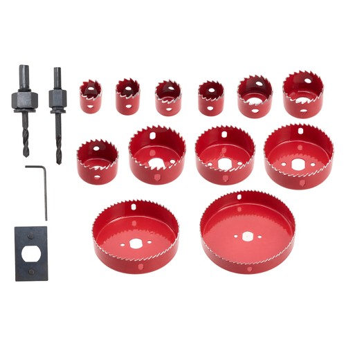 Red hole saw sets - sets, 16pcs