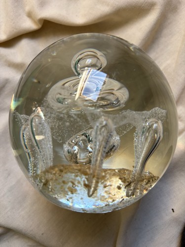 Clear glass paperweight - paperweight, with