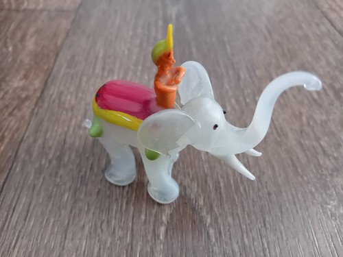Vintage glass elephant with - glass,