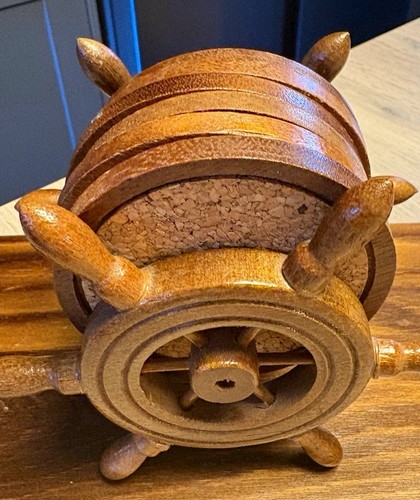 Vintage wooden ships - , wheel