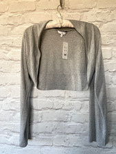 NEW LOOK SIZE 18 GREY  SILVER SPARKLE GLITTERY BOLERO SHRUG CARDIGAN - BNWT
