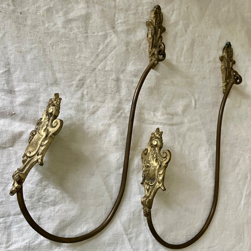 Pair french brass curtain - pair,
