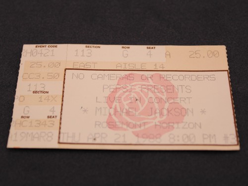 Michael jackson concert - michael, ticket