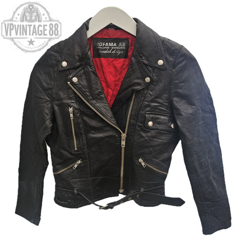 Vintage leather black biker - leather,