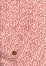 100% Cotton Fabric French Vintage Sheeting  Red White Small Geometric Patchwork