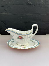 Spode Trapnell Sprays Gravy Boat / Sauce Jug and Stand