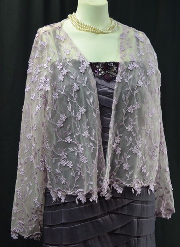 Elegant bead lace lilac - lace,