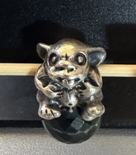 Trollbead Sterling Silver 925 Troll Sitting on a Black Faceted Black Orb RETIRED