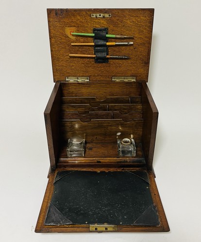 Antique oak stationery cabinet - antique,