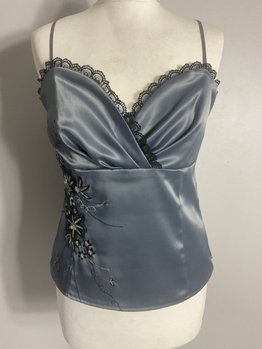 Vtg y2k new look satin - look, grey