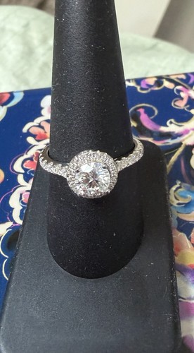 Moissanite halo engagement - moissanite,