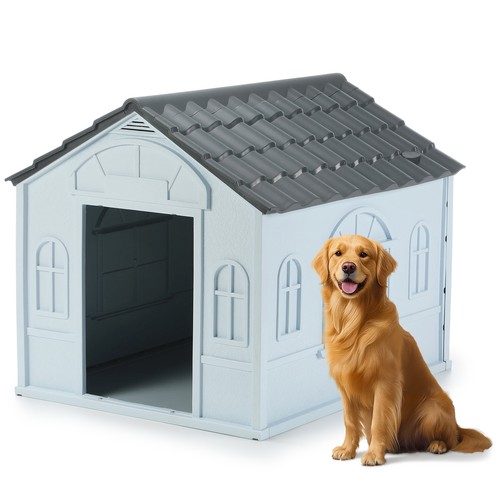 Outdoor large dog kennel grey - outdoor,