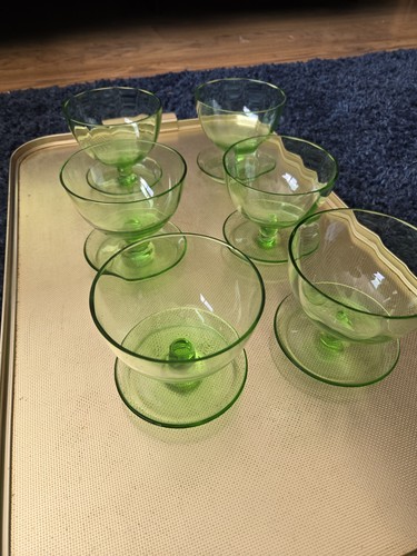 Vintage green sherbet glasses - vintage,