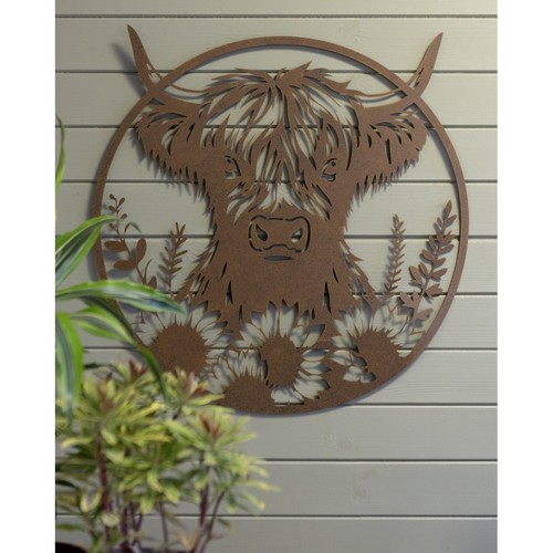 Highland cow floral - cow,