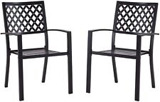 Patio Dining Chairs Set of 2 Outdoor Dining Chair Garden Balcony Yard Armchair