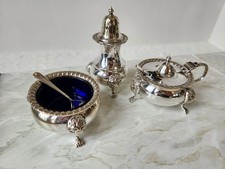 Beautiful Antique Silver Plated (EPNS) Cruet/Condiment Set
