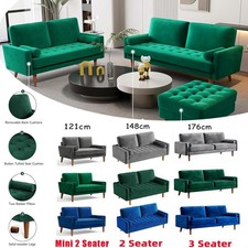 2/3/4 Seater Teddy Velvet Sofa with 2 Pillows Modern Couch Love Seat Settee Home