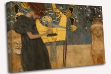 Gustav Klimt The Music Canvas Print Wall Art Picture