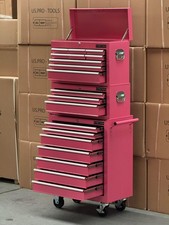 TOOL BOX ROLLER CABINET STEEL CHEST 19 DRAWERS PINK - US PRO TOOLS