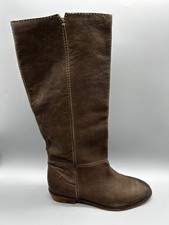 Mango Mid Calf Brown Leather