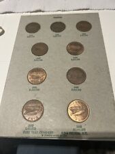Irish Penny coins 1950- 1968 set in folder Irish 9 Coins