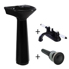 Black Small Pedestal Sink