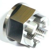 KAWASAKI ZXR400 1990-1999 REAR AXLE CASTLE FLANGED NUT TITANIUM M18 RACE SPEC U2