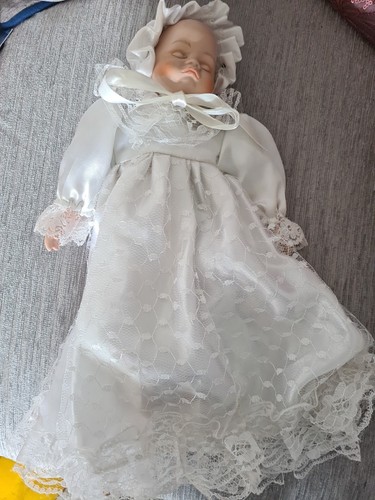 Christening porcelain doll - christening,