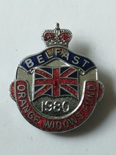 1980 Belfast Orange Widows Fund Enamel Badge.