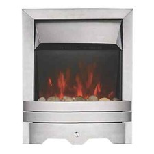 Focal Point Lulworth 2kW Brushed metal effect Inset Electric Fire (H)555mm (W)39
