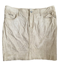 GANT suede leather natural cream  Brown 100% lamb Suede mini Skirt Size uk 14