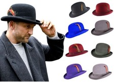 100% Wool Bowler Hat  High