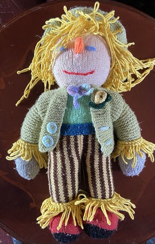 Hand knitted scarecrow soft - knitted,