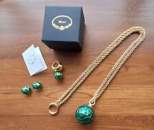 MAWI London Gold & Green Enamel Designer Necklace, Earrings & Ring NOW ONLY £99