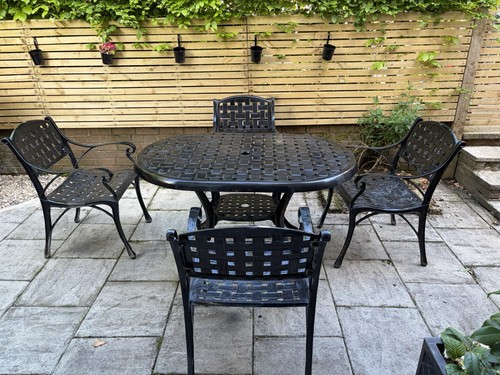 Aluminium cast garden oval - aluminium,