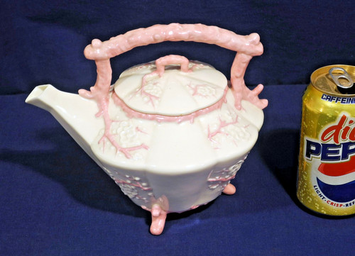 Pink belleek china teapot - pink,