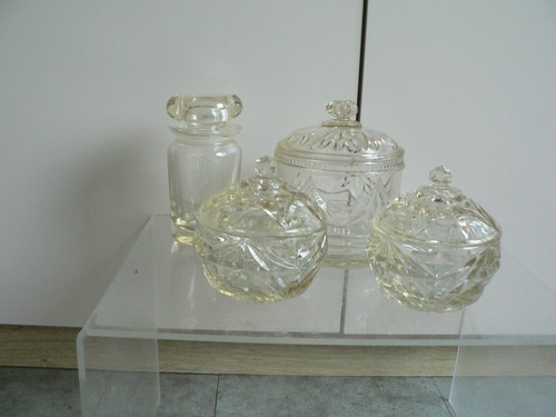 Vintage glass apothecary jar - glass,