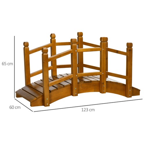 Wooden garden bridge arc - garden,