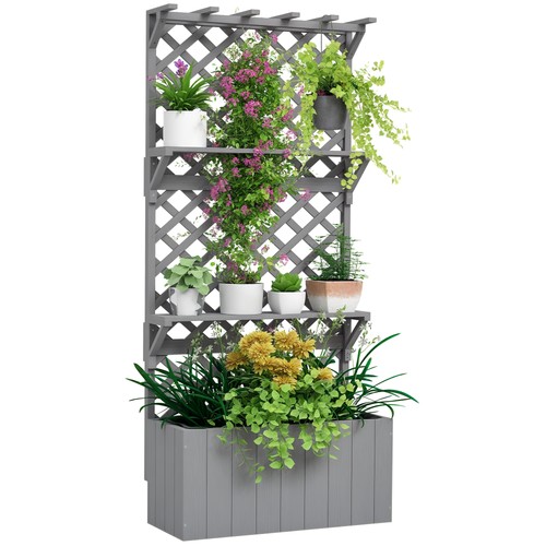 Outsunny wooden raised planter - outsunny,