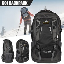 60L Hiking Camping Backpack Waterproof Mens Outdoor Travel Luggage Rucksack Bags