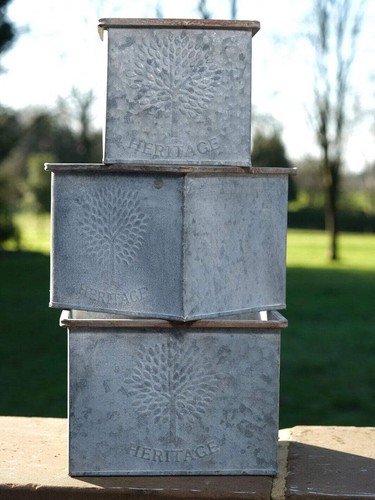 Square zinc planter - square,