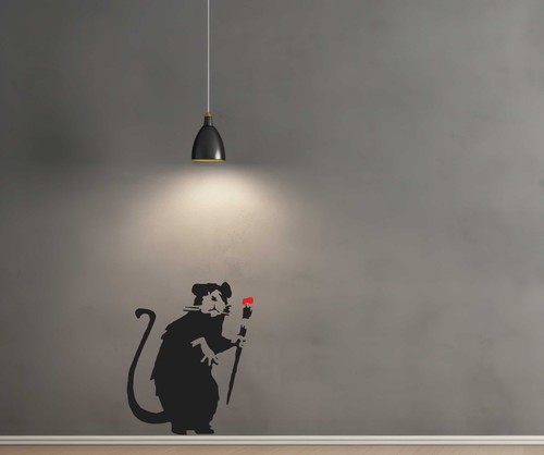 Banksy painter rat stencil - painter,