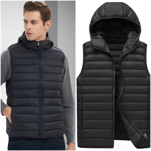Mens hood hooded gilet - hooded, lined