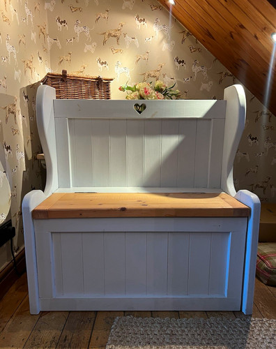 Solid pine monks bench - pine,