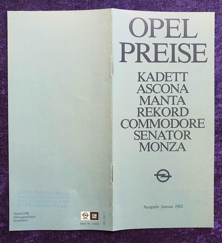 Opel kadett ascona manta - opel, d,