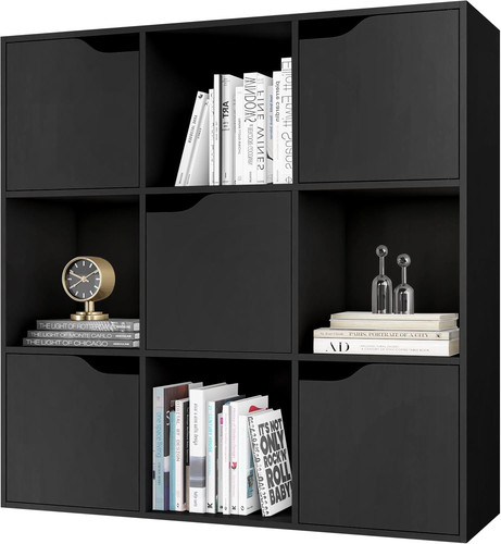 Black cube storage unit - black,