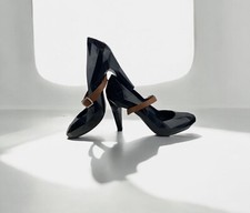 United Nude Lo Res Rubber Mary Jane Black Pumps Shoes Women Brutalist Facet 8.5