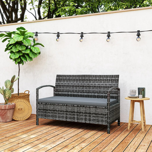 Rattan garden bench 125l - garden,
